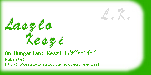 laszlo keszi business card